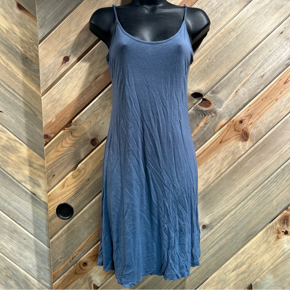 Soft Adjustable Straps Lace Hem Stretchy Knee Length Cami Tank Slip Dress - S/M